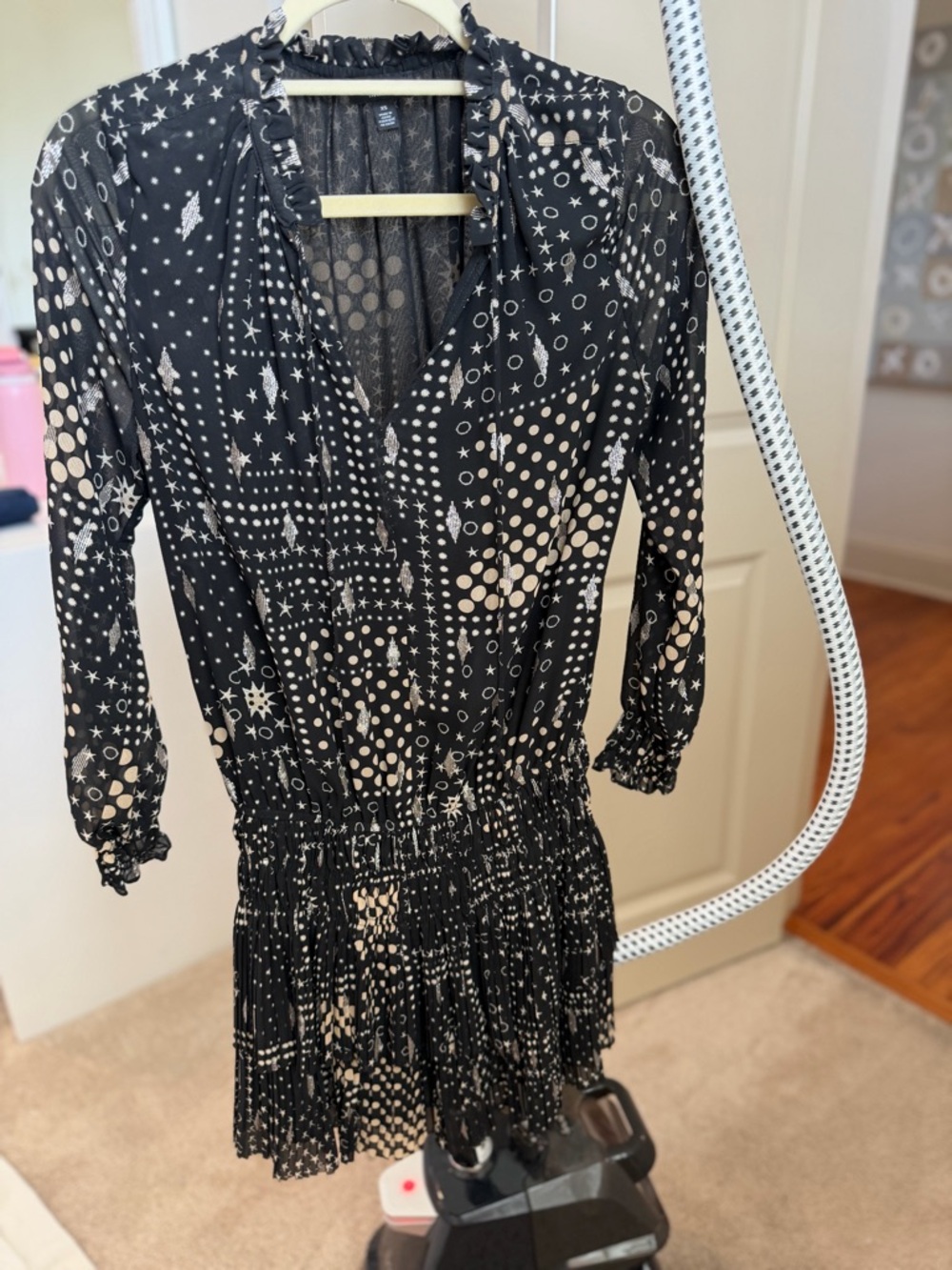 Black with Silver and Gold Stitching Mini